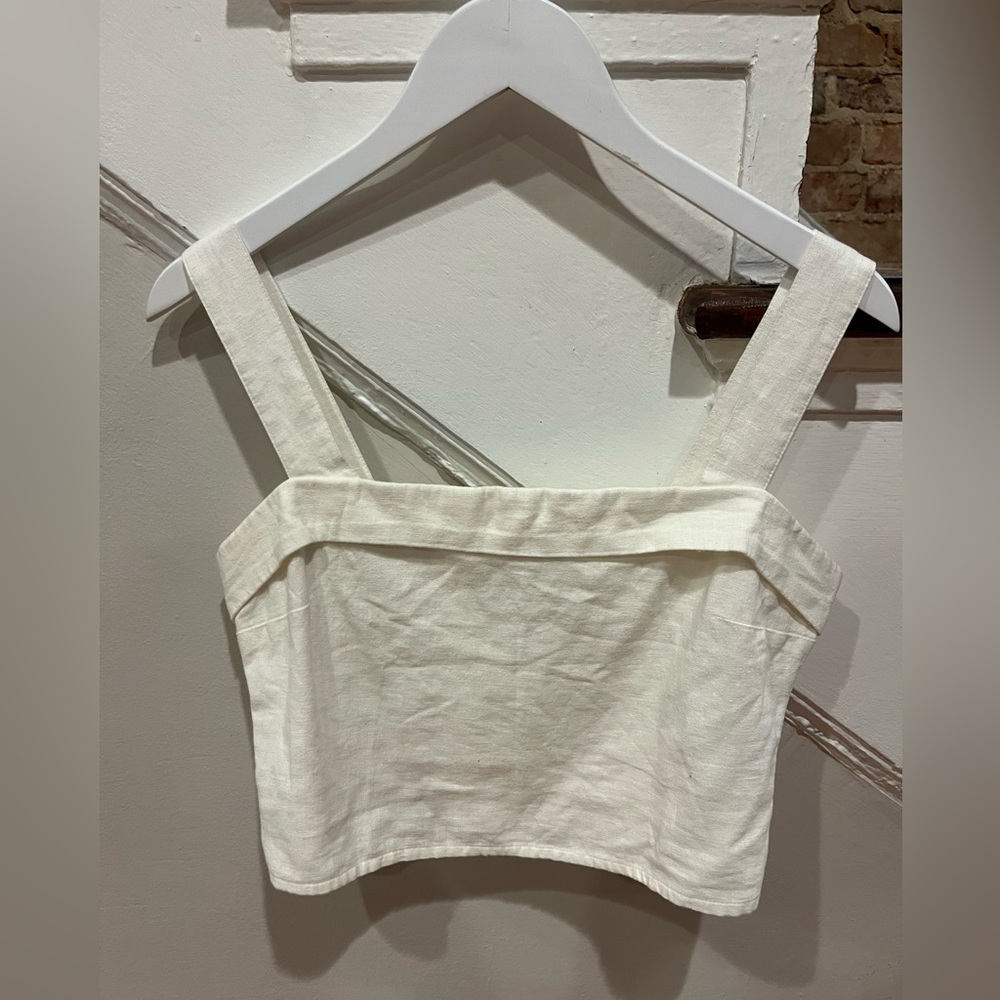 Abercrombie linen crop tank top